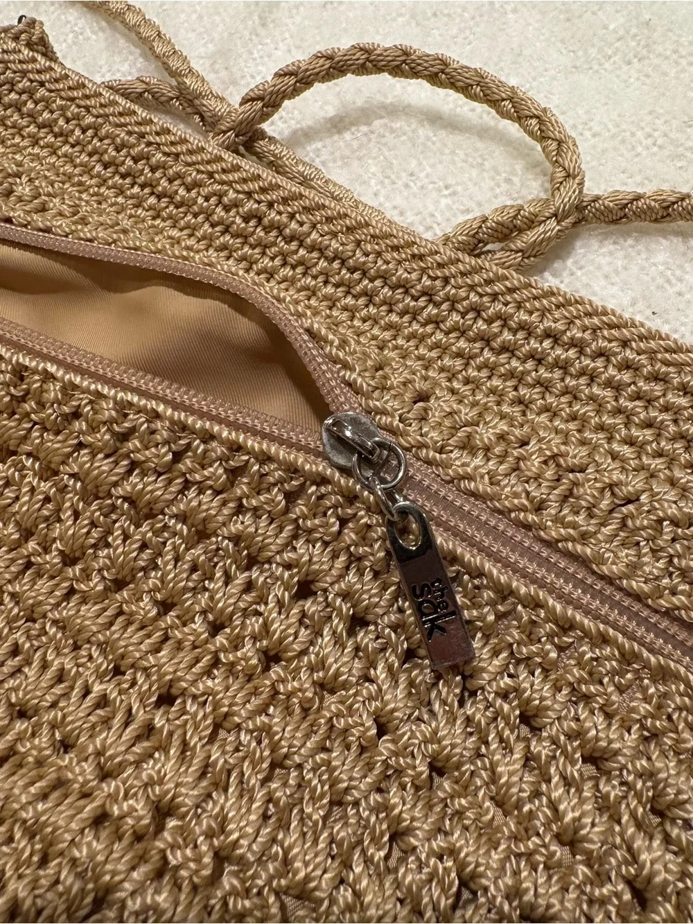 The Sak Tan Crochet Crossbody Bag w Silver Hardware - Picture 6 of 10